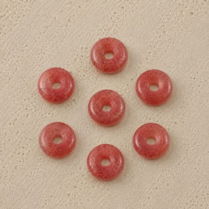 Strawberry Quartz Donut Gemstone 15mm