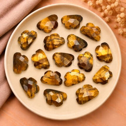Tiger Eye Cloud Shape Carved Loose Gemstone 12mm