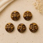 Tiger Eye Full Moon Face Carved Loose Gemstone 15mm