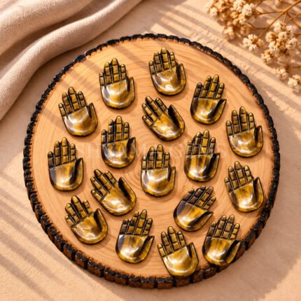 Tiger Eye Carved Hamsa Hand 25mm