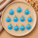 Turquoise Round Inlay Pendant 15mm