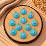 Turquoise Round Inlay Pendant 15mm