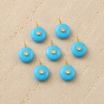 Turquoise Round Inlay Pendant 15mm