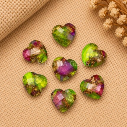 UV Copper Turquoise Heart Faceted 10mm Loose Gemstone