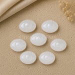 White Moonstone Evil Eye Carving 12x10mm