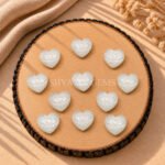 White Moonstone Carved Evil Eye Heart Loose Gemstone 12mm