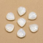 White Moonstone Carved Shell Gemstone 12mm
