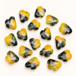 Yellow and Black Copper Turquoise Cloud Shape Carved Loose Gemstone 12mm