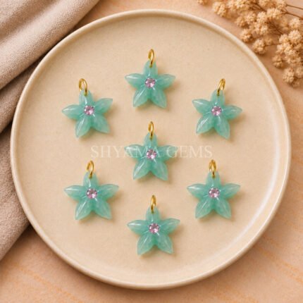 Amazonite Starfish Carved 15mm Pendant