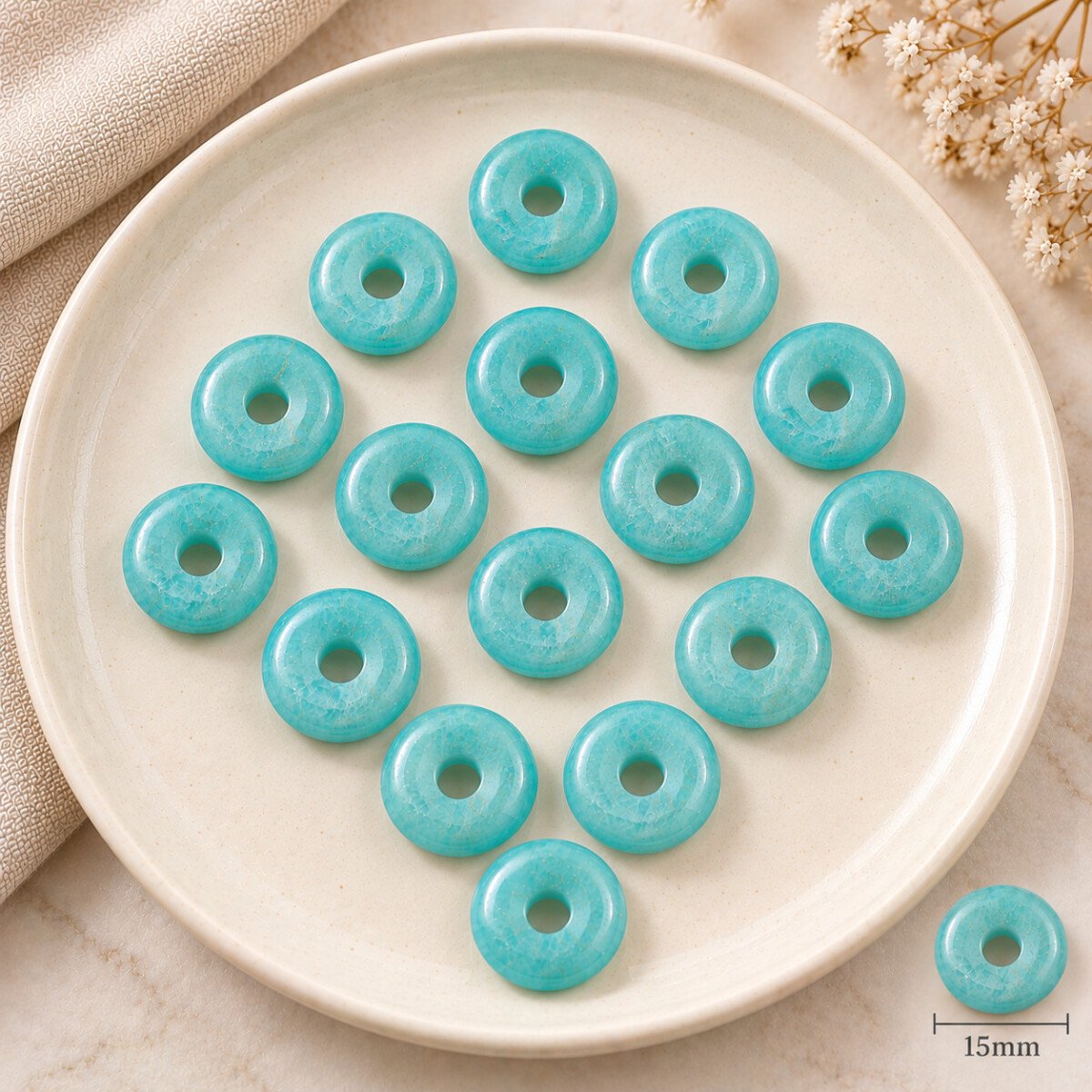 Amazonite Donut Loose Gemstone 15mm Amazonite Donut Loose Gemstone 15mm