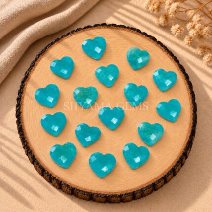 Amazonite Heart Faceted Loose Gemstone 10mm