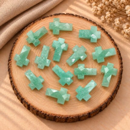 Amazonite Cross Shape Faceted Loose Gemstone 15x10mm