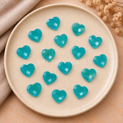 Amazonite Heart Faceted Loose Gemstone 10mm