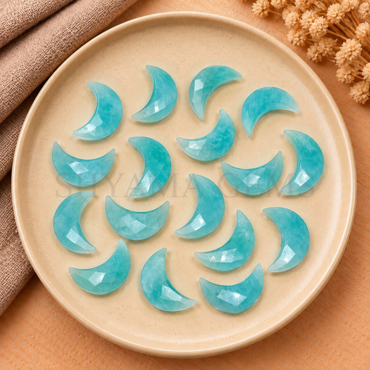 Amazonite Faceted Moon Gemstone 17mm Amazonite Faceted Moon Gemstone 17mm
