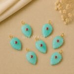 Amazonite Leaf Inlay Pendant 14x10mm