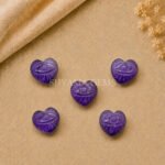 Amethyst Carved Evil Eye Heart Loose Gemstone 12mm