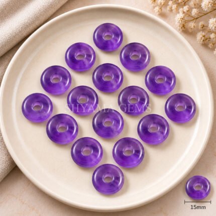 Amethyst Donut Loose Gemstone 15mm