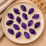 Amethyst Conch Shell Carved Gemstone 18×10mm