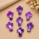 Amethyst Faceted Cross Shape Loose Gemstone 15x10mm