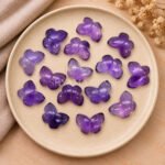 Amethyst Hand Carved Butterfly Gemstone 13mm