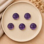 Purple Amethyst Full Moon Face Carved 15mm Loose Gemstone