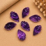 Amethyst Conch Shell Carved Gemstone 18×10mm