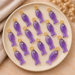 Amethyst Fish Inlay Pendant 25x8mm