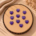 Amethyst Carved Evil Eye Heart Loose Gemstone 12mm