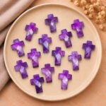 Amethyst Faceted Cross Shape Loose Gemstone 15x10mm