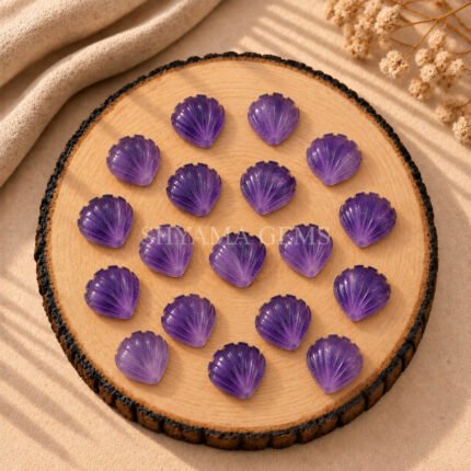 Amethyst Shell Carved Loose Gemstone 12mm