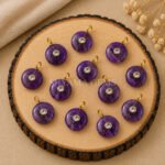 Amethyst Round Inlay Loose Gemstone Pendant 15mm