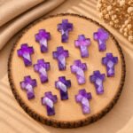Amethyst Faceted Cross Shape Loose Gemstone 15x10mm