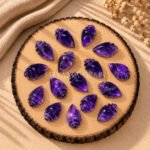 Amethyst Conch Shell Carved Gemstone 18×10mm