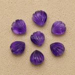 Amethyst Shell Carved Loose Gemstone 12mm