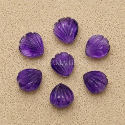 Amethyst Shell Carved Loose Gemstone 12mm