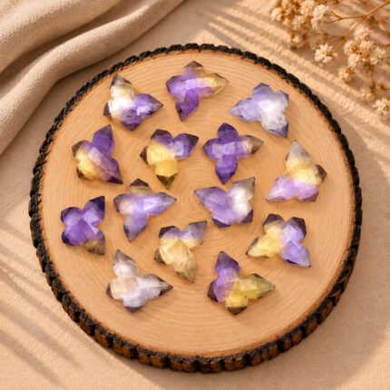 Ametrine Faceted Butterfly Shape Loose Gemstone 14x10mm