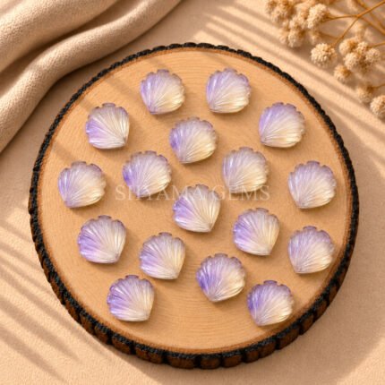 Ametrine Shell Carved Loose Gemstone 12mm