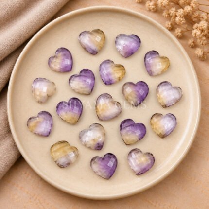 Ametrine Heart Faceted 10mm Gemstone