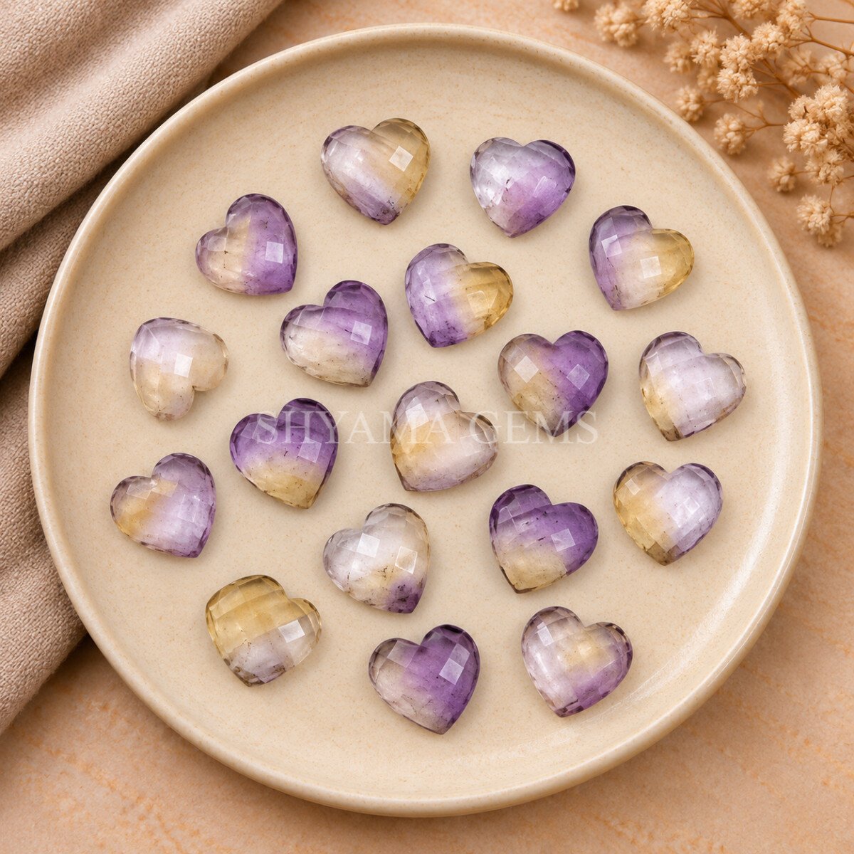 Ametrine Heart Faceted 10mm Gemstone Ametrine Heart Faceted 10mm Gemstone