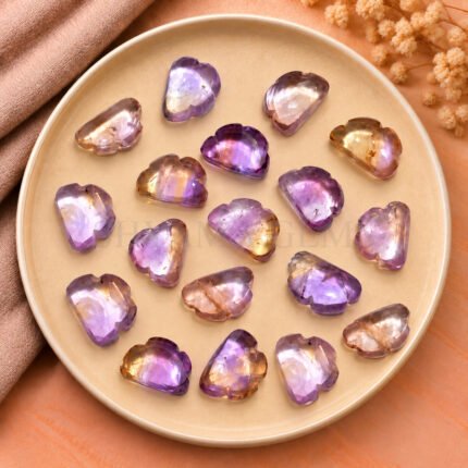 Ametrine Cloud Shape Carved Loose Gemstone 12mm