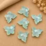 Aqua Blue Chalcedony Faceted Butterfly Shape Loose Gemstone 14x10mm
