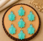Aqua Blue Chalcedony Turtle Carved 18mm Gemstone Pendant