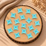 Aqua Chalcedony Carved Ninja Star Loose Gemstone 15mm