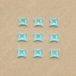 Aqua Chalcedony Carved Ninja Star Loose Gemstone 12mm