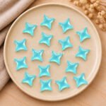 Aqua Chalcedony Carved Ninja Star Loose Gemstone 15mm