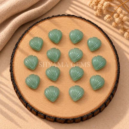 Aquamarine Shell Carved Loose Gemstone 12mm
