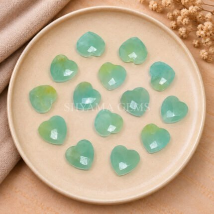 Aquamarine Heart Faceted 10mm Gemstone