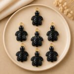 Black Onyx Turtle Carved 18mm Gemstone Pendant
