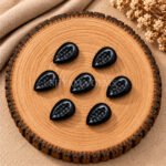 Black Onyx Cowrie Shell Carved Loose Gemstone 20×15mm