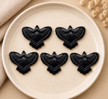 Black Onyx Eagle Carving Gemstone 30mm
